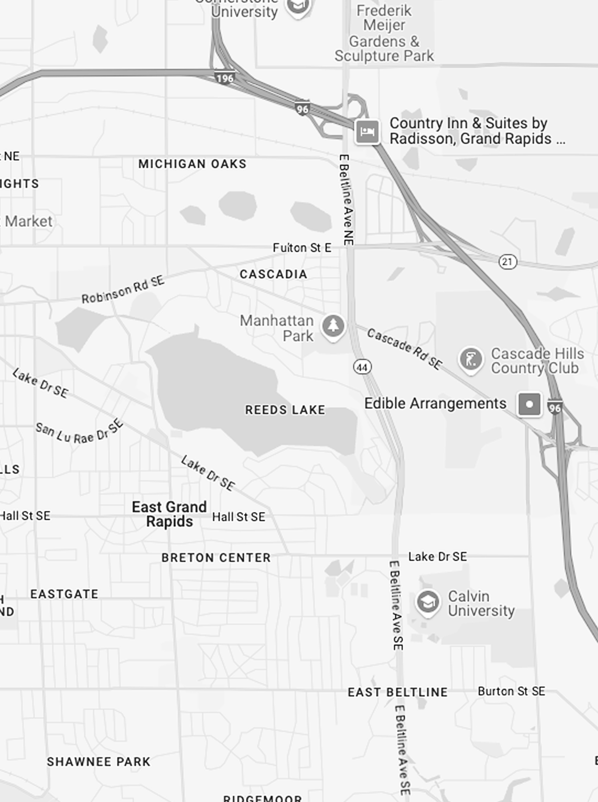 Map of the Grand Rapids area